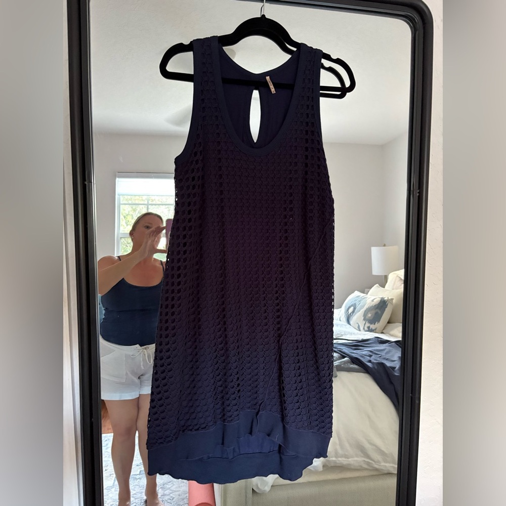Pete Navy Blue crochet Women's Dress.